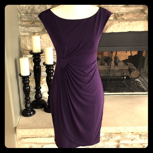 connected apparel purple dress